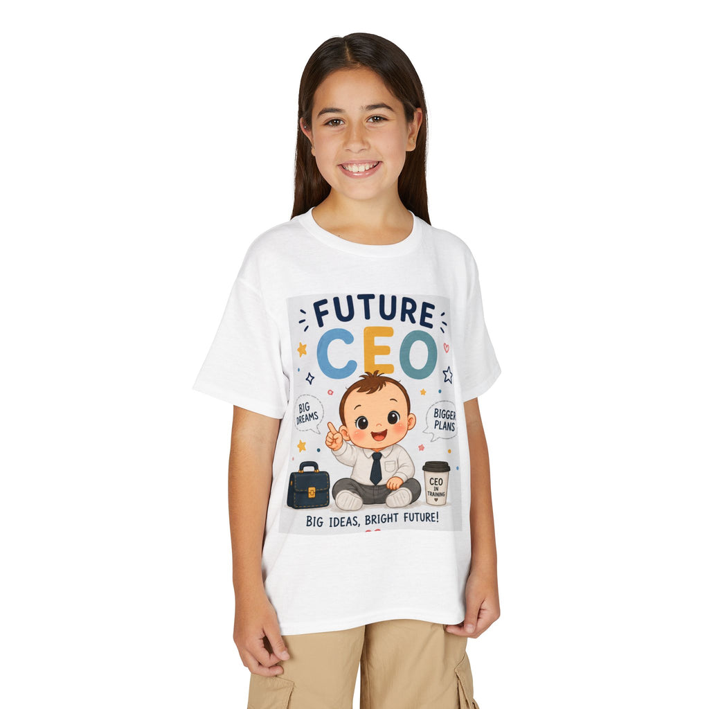 Future CEO Kids T-Shirt | Cute Baby Business Cartoon, Big Ideas Design