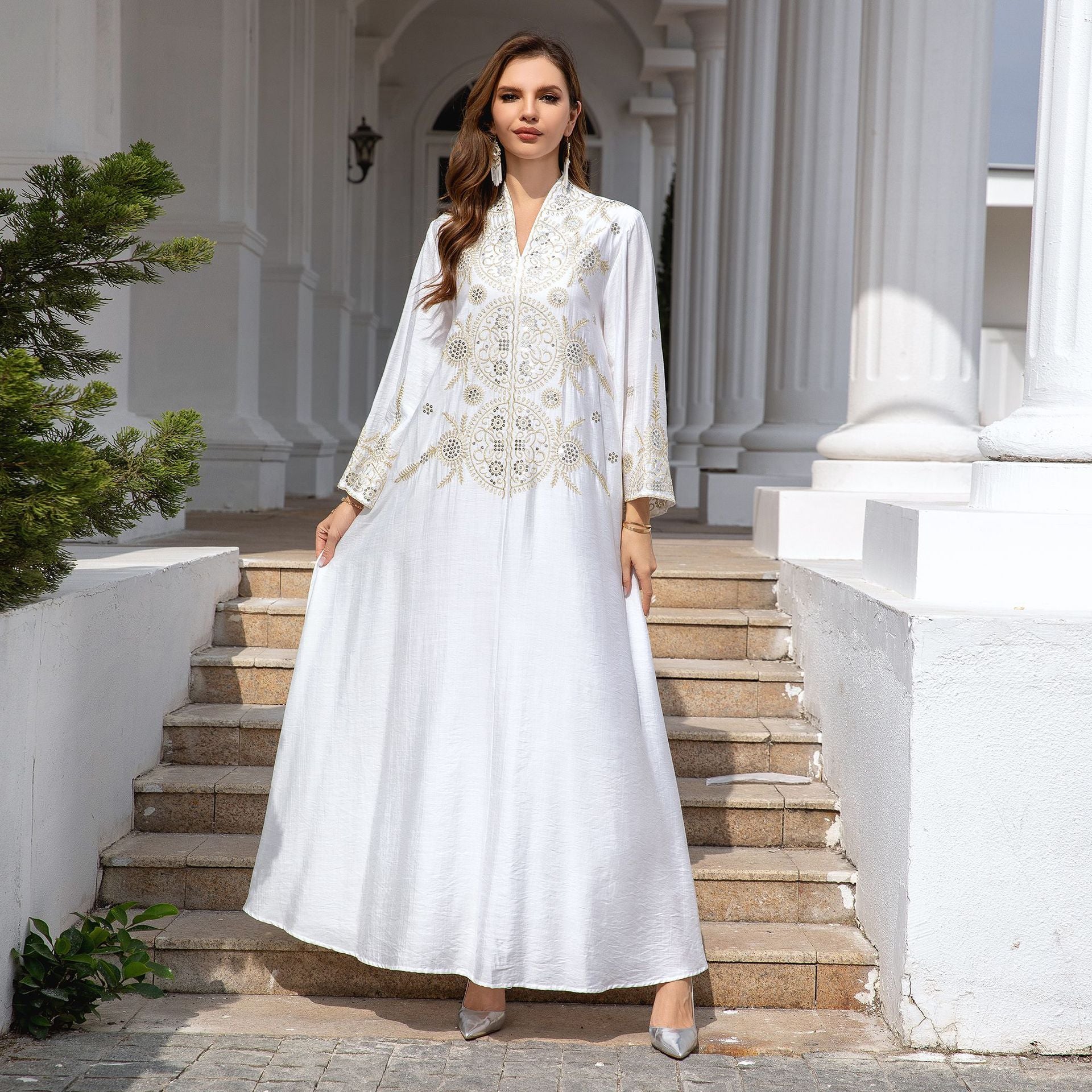 Muslim Women's Long Robe Embroidered Evening Dress