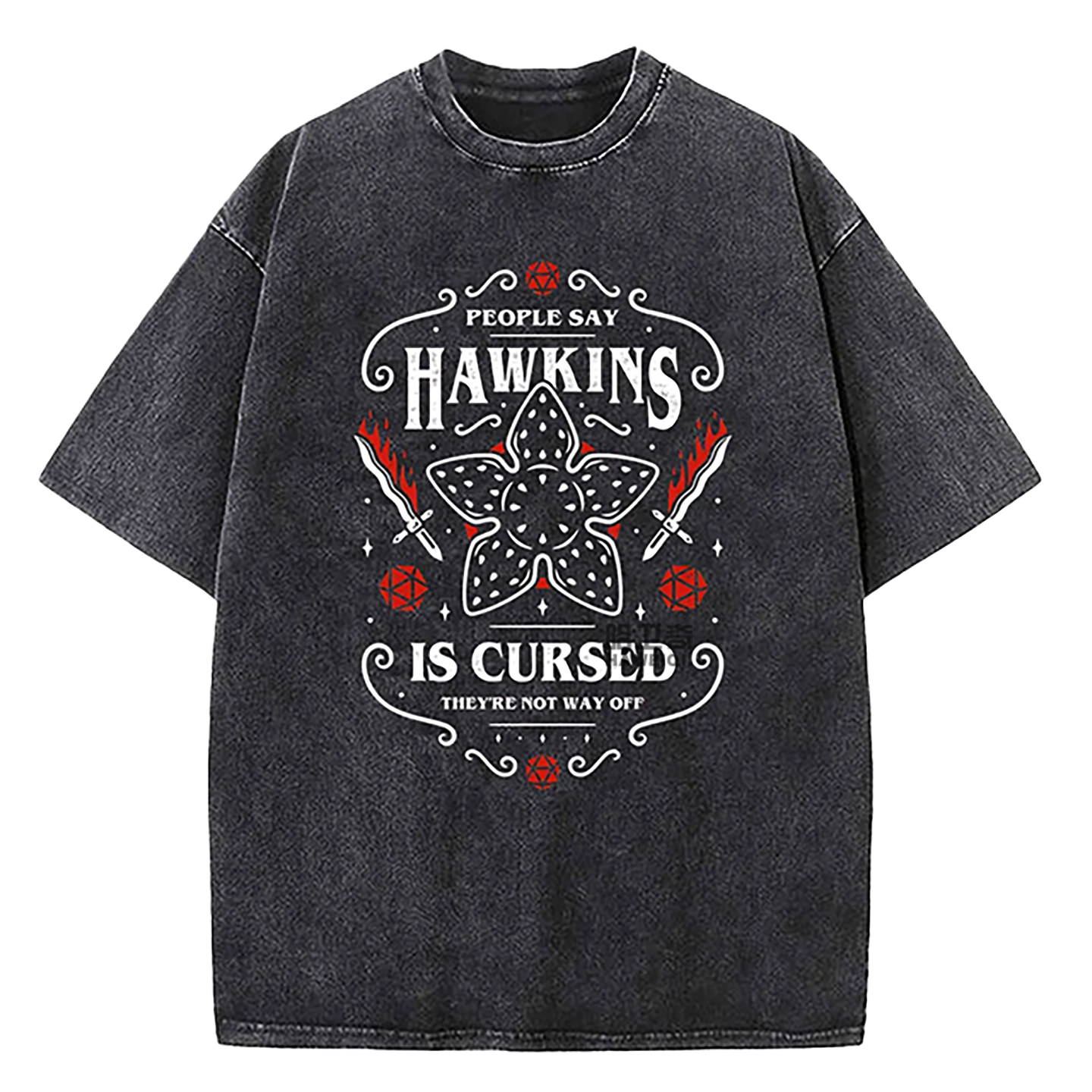 Retro Washed Cotton T-Shirts with Character Print