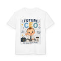 Future CEO Kids T-Shirt | Cute Baby Business Cartoon, Big Ideas Design
