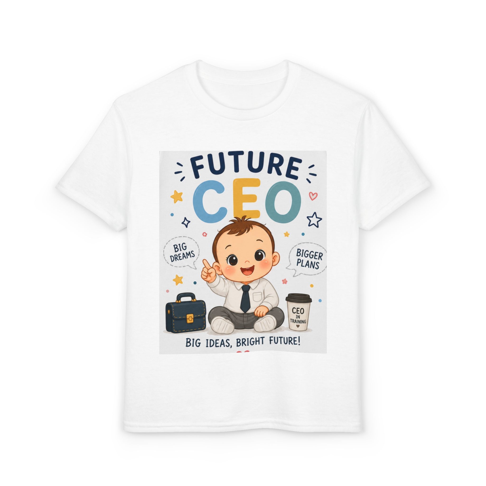 Future CEO Kids T-Shirt | Cute Baby Business Cartoon, Big Ideas Design