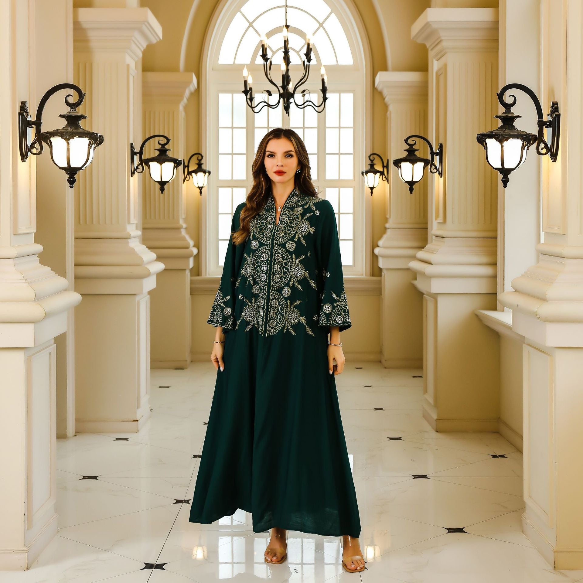 Muslim Women's Long Robe Embroidered Evening Dress