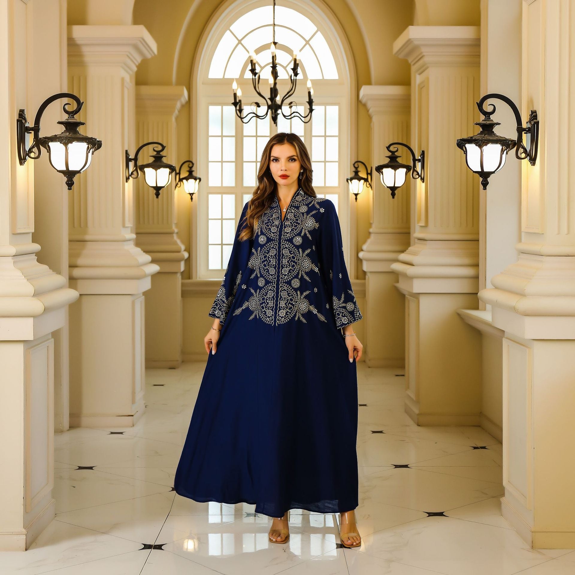 Muslim Women's Long Robe Embroidered Evening Dress