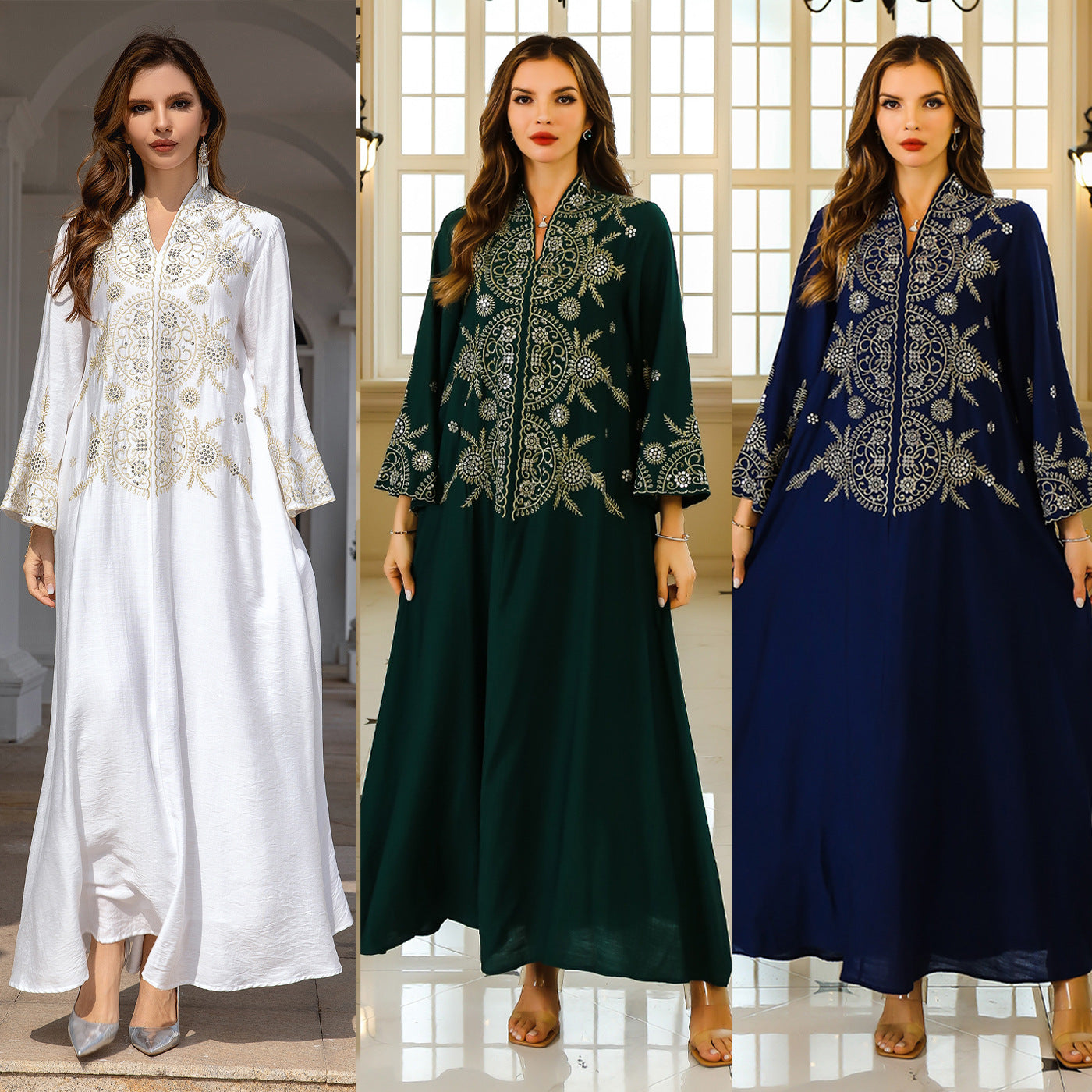 Muslim Women's Long Robe Embroidered Evening Dress