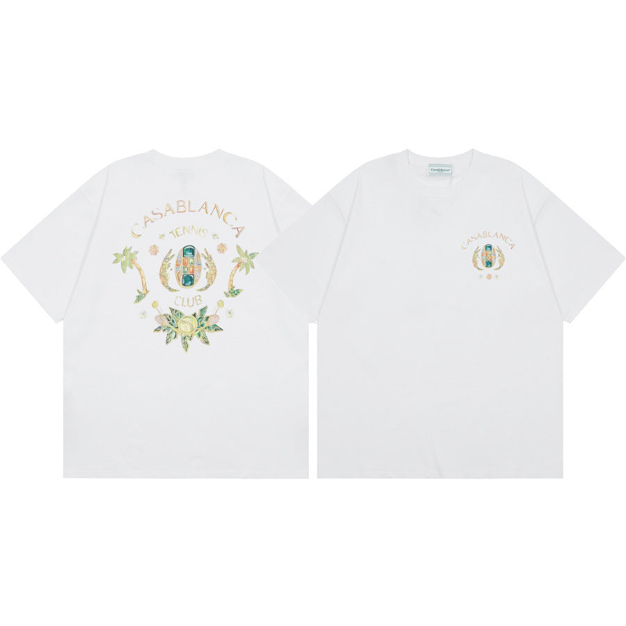 Loose short-sleeved T-shirts for women Modern art for Casablanca city landmarks