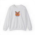 Butterfly Fox Crewneck Sweatshirt — Embroidery Colorful Geometric Animal Design