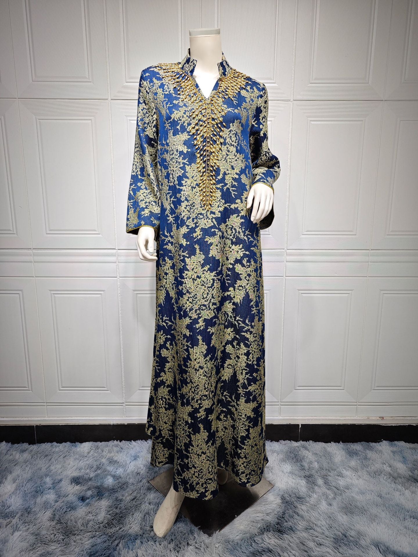 Evening Dress Embroidered Floral Kaftan Long Dress