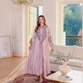 Muslim Embroidered Long Robe Middle Eastern Clothing Abaya Luxury Evening Dress Two-Piece Dress