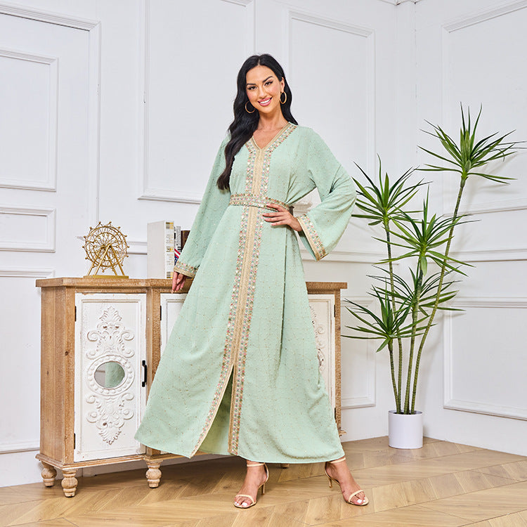 Embroidered Fashion Comfortable Muslim Long Dress Abaya