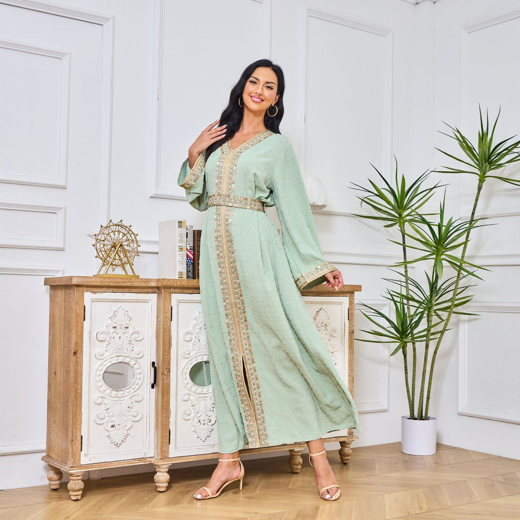 Embroidered Fashion Comfortable Muslim Long Dress Abaya
