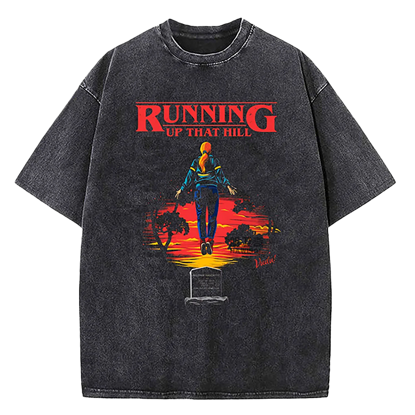 Retro Washed Cotton T-Shirts with Character Print