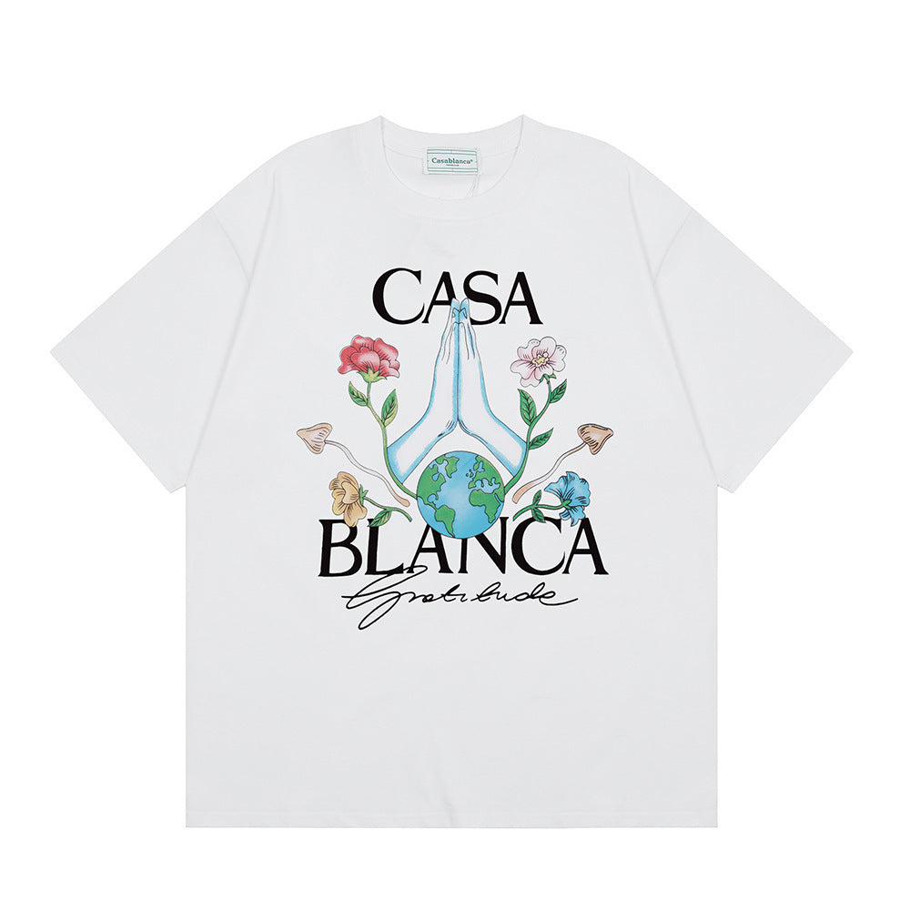 Loose short-sleeved T-shirts for women Modern art for Casablanca city landmarks