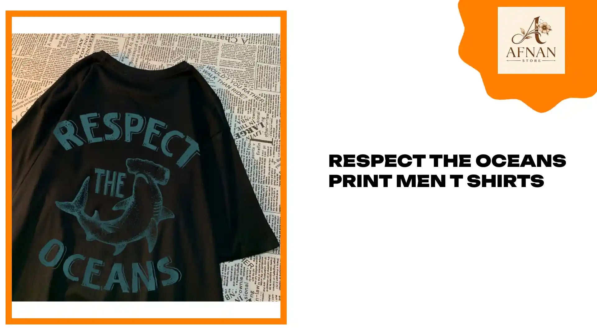 Respect The Oceans Print Men T Shirts by@Outfy