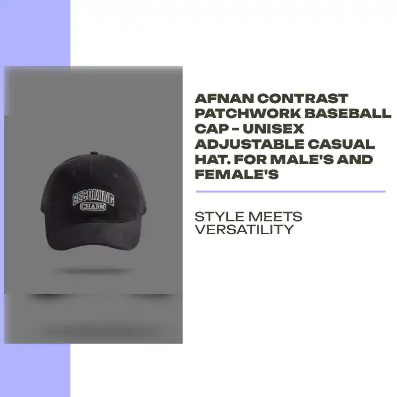 Afnan Contrast Patchwork Baseball Cap &ndash; Unisex Adjustable Casual Hat. For Male's and Female's by@Outfy