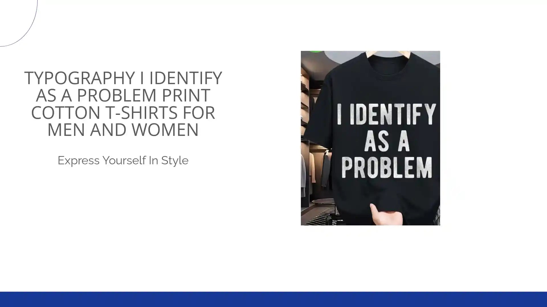 Typography I Identify as a problem print Cotton T-shirts For Men And Women by@Outfy