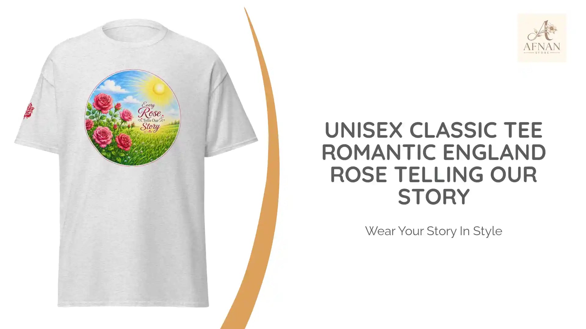 Unisex classic tee Romantic England Rose telling our story by@Outfy