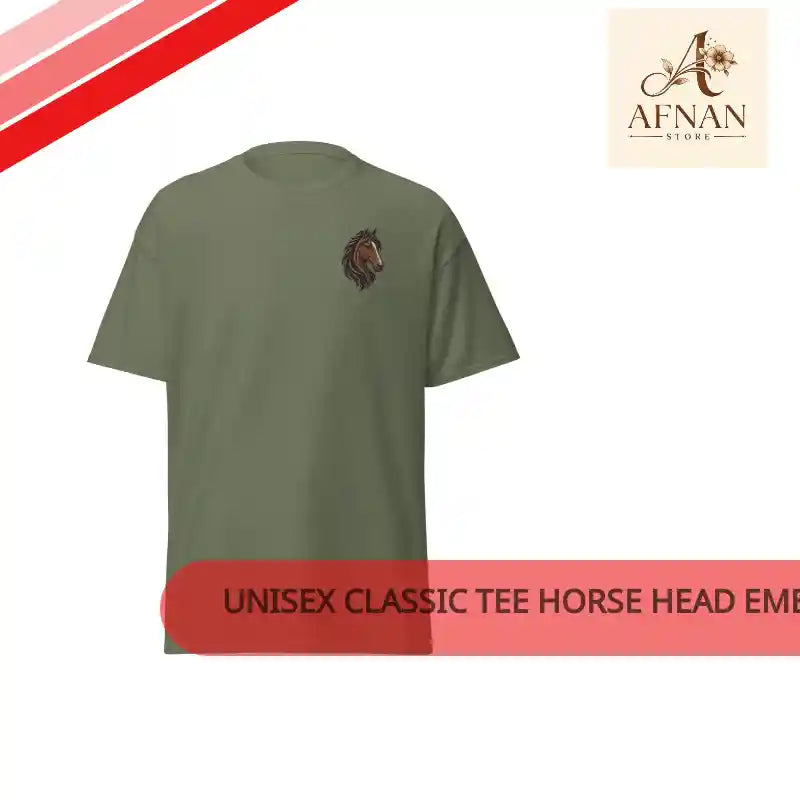 Unisex classic tee horse head embroidery by@Outfy