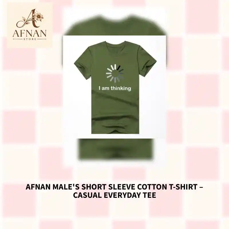 Afnan Male's Short Sleeve Cotton T-Shirt &ndash; Casual Everyday Tee by@Outfy