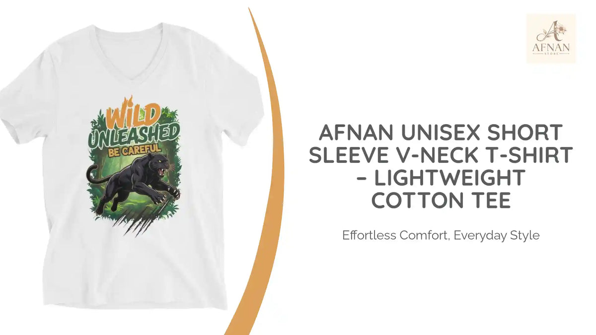 Afnan Unisex Short Sleeve V-Neck T-Shirt &ndash; Lightweight Cotton Tee by@Outfy