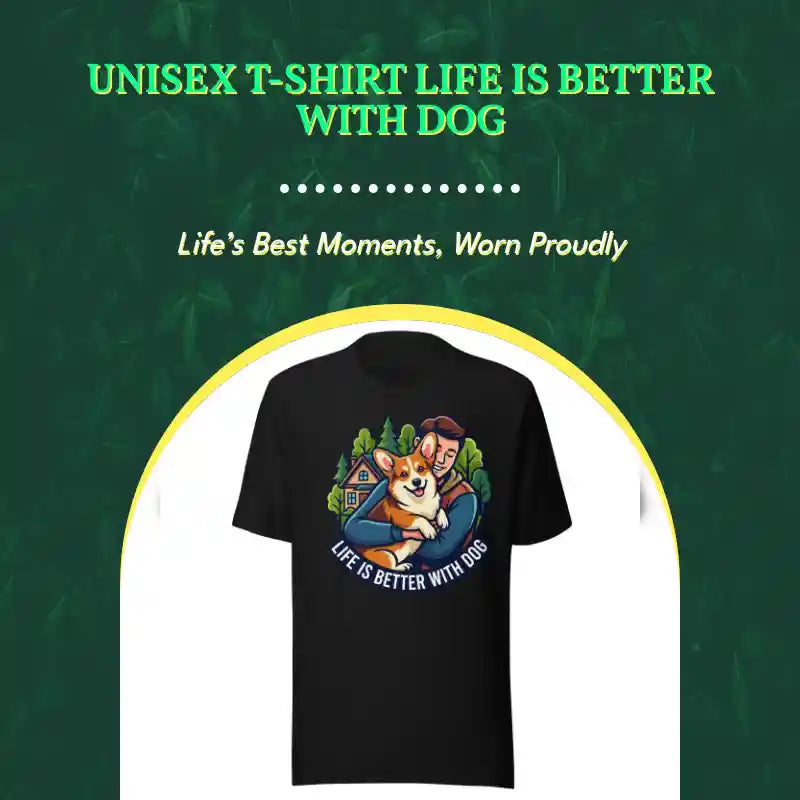 Unisex t-shirt Life is better with Dog by@Outfy