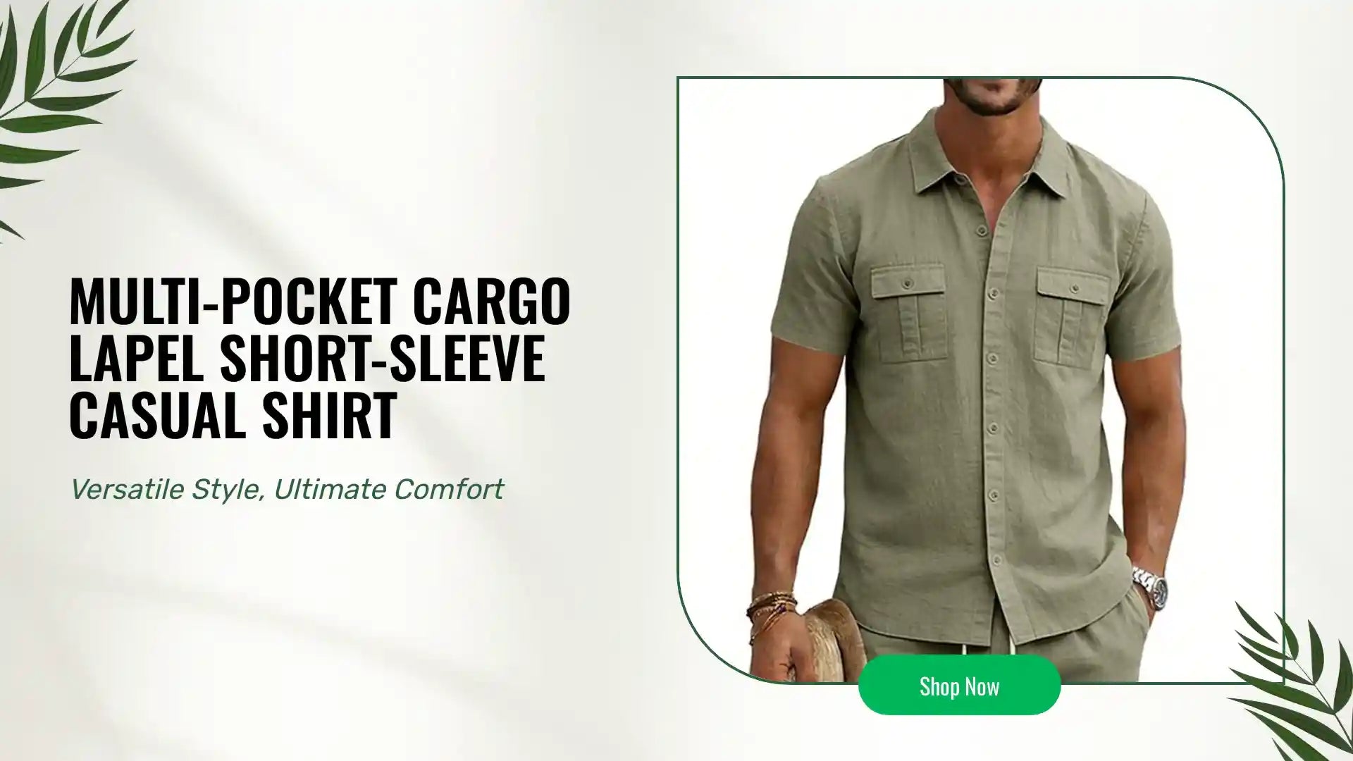 Multi-Pocket Cargo Lapel Short-Sleeve Casual Shirt by@Outfy