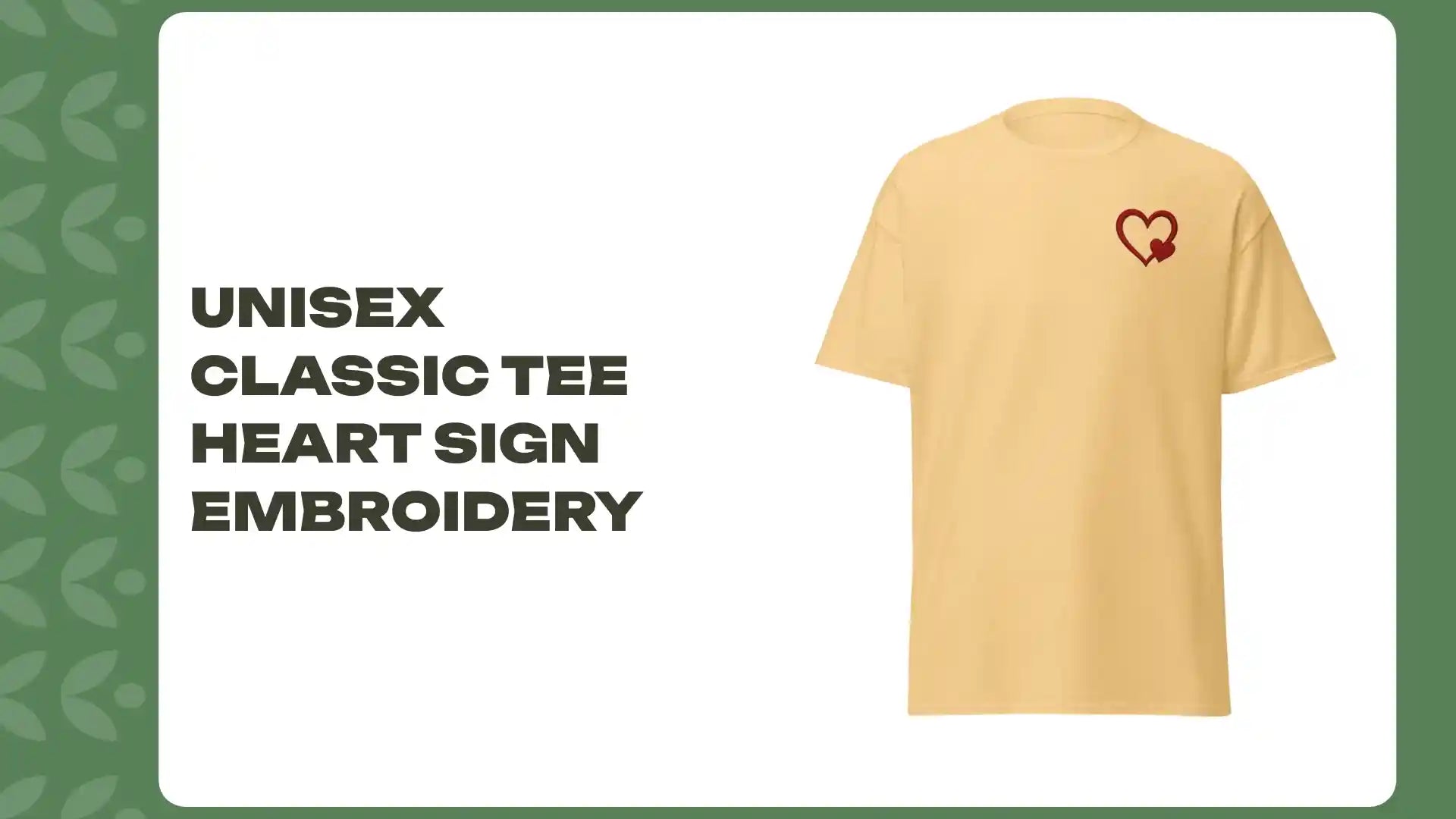 Unisex classic tee heart sign Embroidery by@Outfy