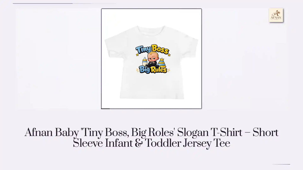 Afnan Baby 'Tiny Boss, Big Roles' Slogan T-Shirt &ndash; Short Sleeve Infant &amp; Toddler Jersey Tee by@Outfy