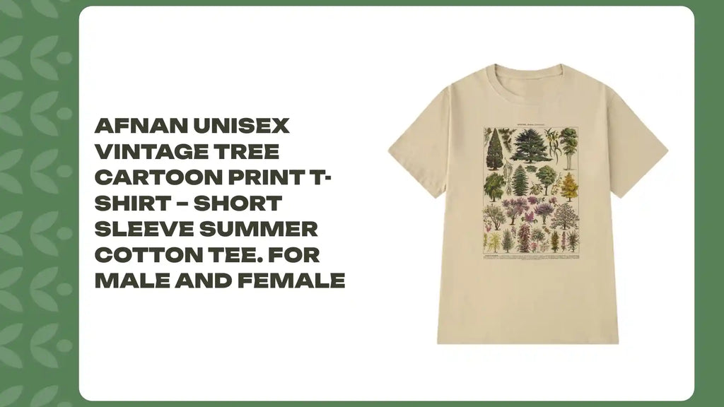 Afnan Unisex Vintage Tree Cartoon Print T-Shirt &ndash; Short Sleeve Summer Cotton Tee. For Male and Female by@Outfy