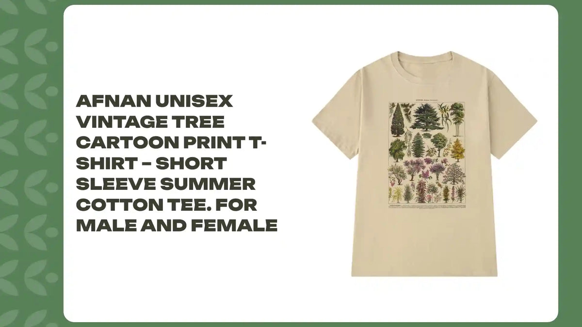 Afnan Unisex Vintage Tree Cartoon Print T-Shirt &ndash; Short Sleeve Summer Cotton Tee. For Male and Female by@Outfy