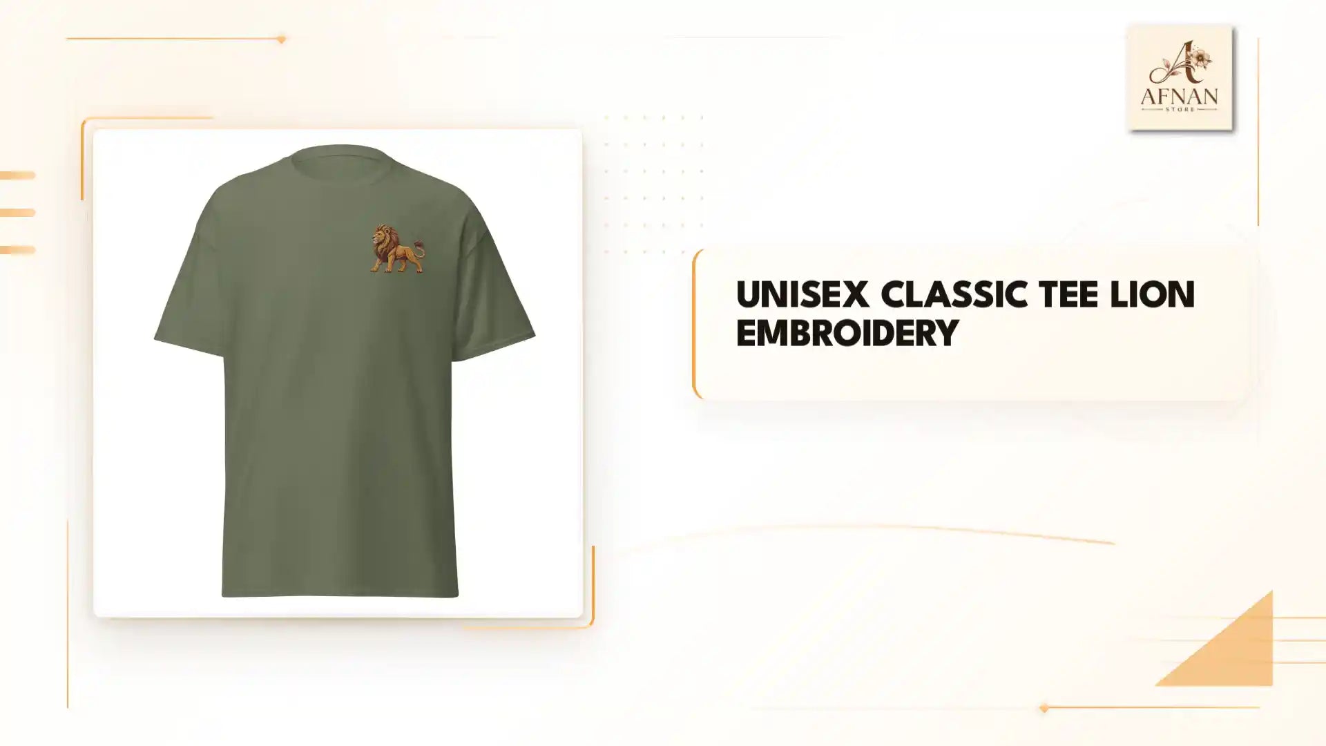 Unisex classic tee lion embroidery by@Outfy