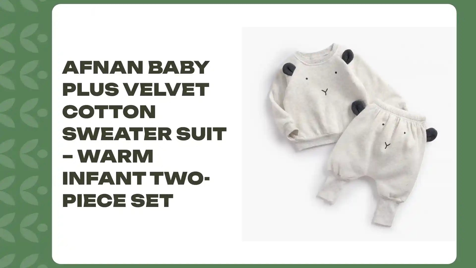 Afnan Baby Plus Velvet Cotton Sweater Suit &ndash; Warm Infant Two-Piece Set by@Outfy