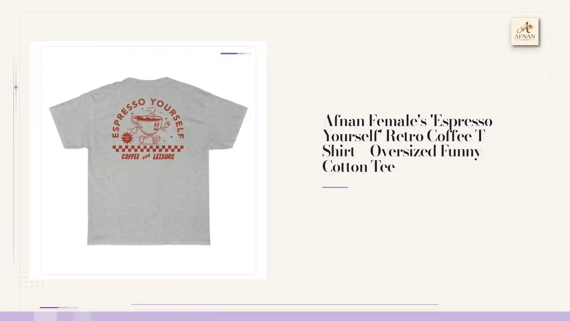 Afnan Female's 'Espresso Yourself' Retro Coffee T-Shirt &ndash; Oversized Funny Cotton Tee by@Outfy
