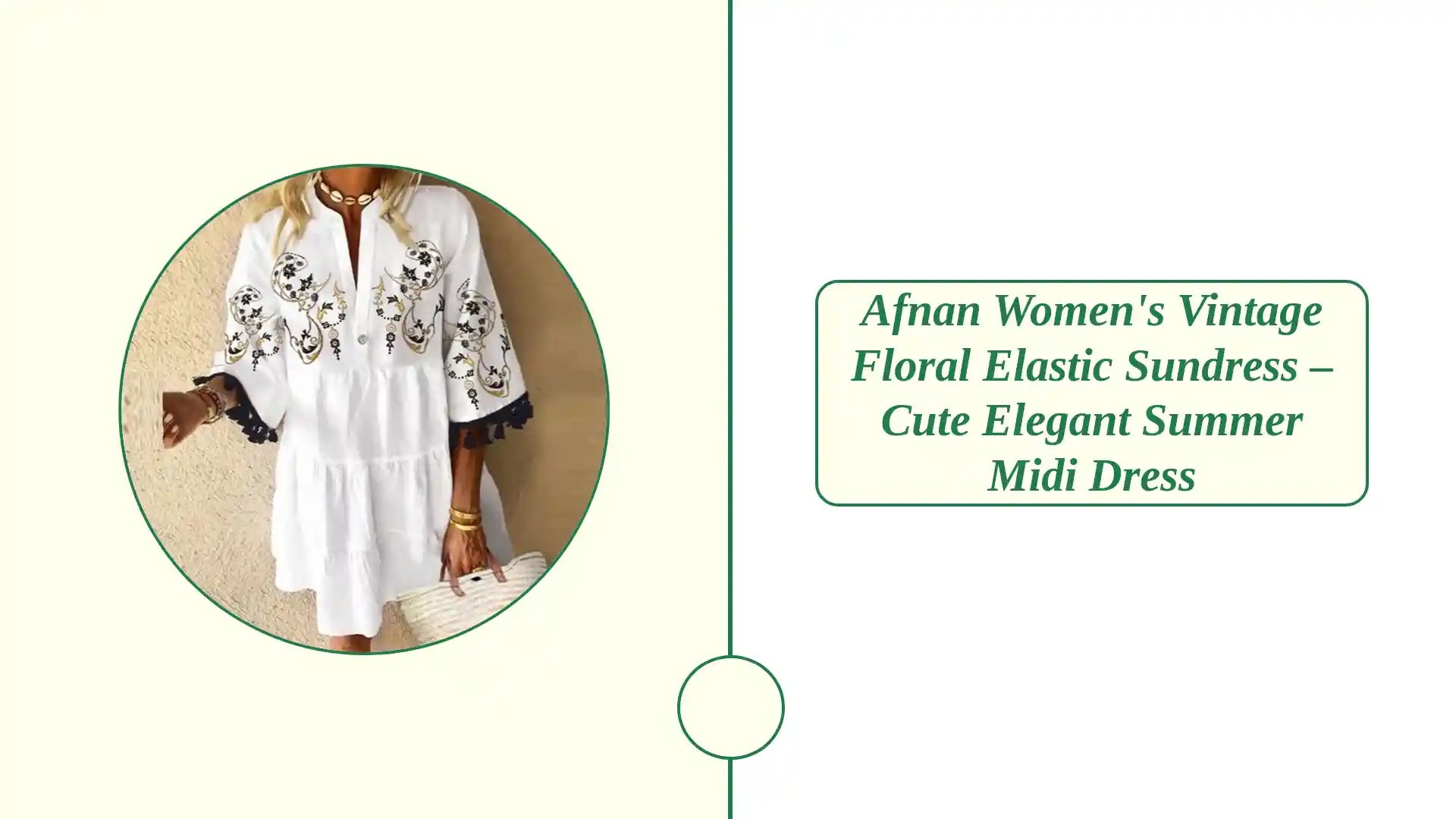Afnan Women's Vintage Floral Elastic Sundress &ndash; Cute Elegant Summer Midi Dress by@Outfy