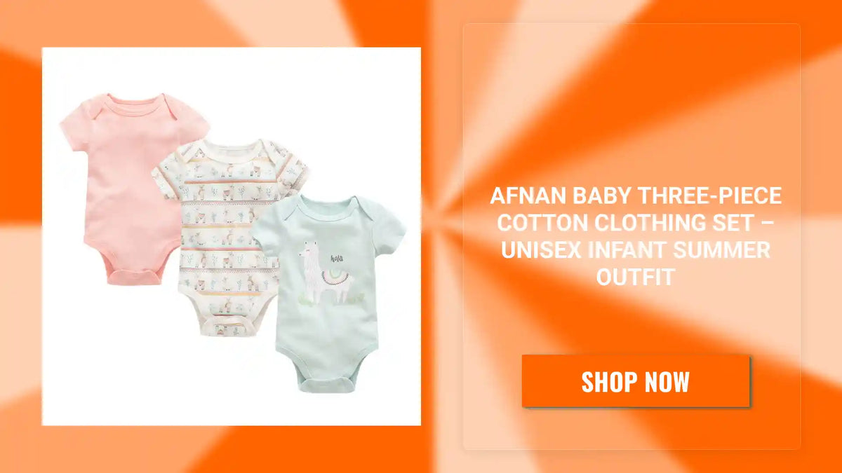 Afnan Baby Three-Piece Cotton Clothing Set &ndash; Unisex Infant Summer Outfit by@Outfy