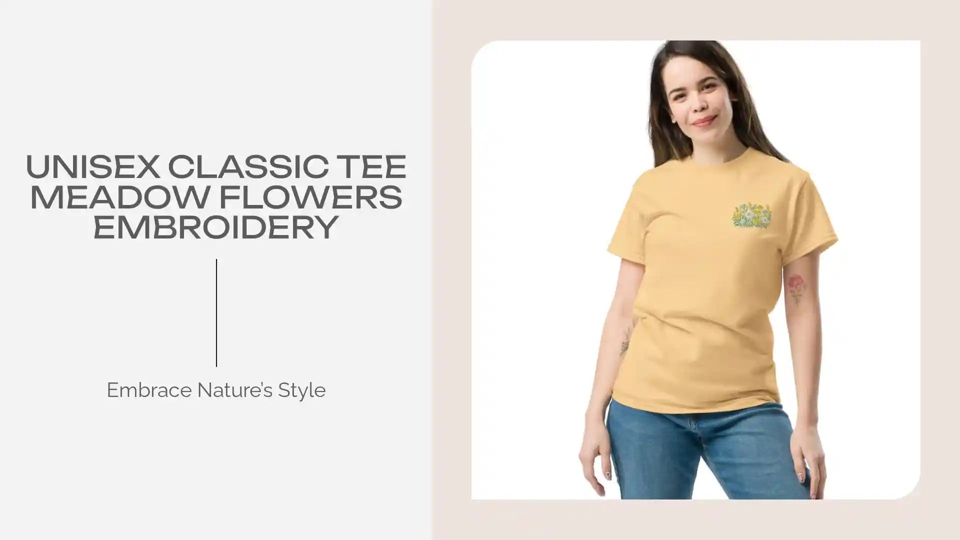 Unisex classic tee Meadow Flowers Embroidery by@Outfy