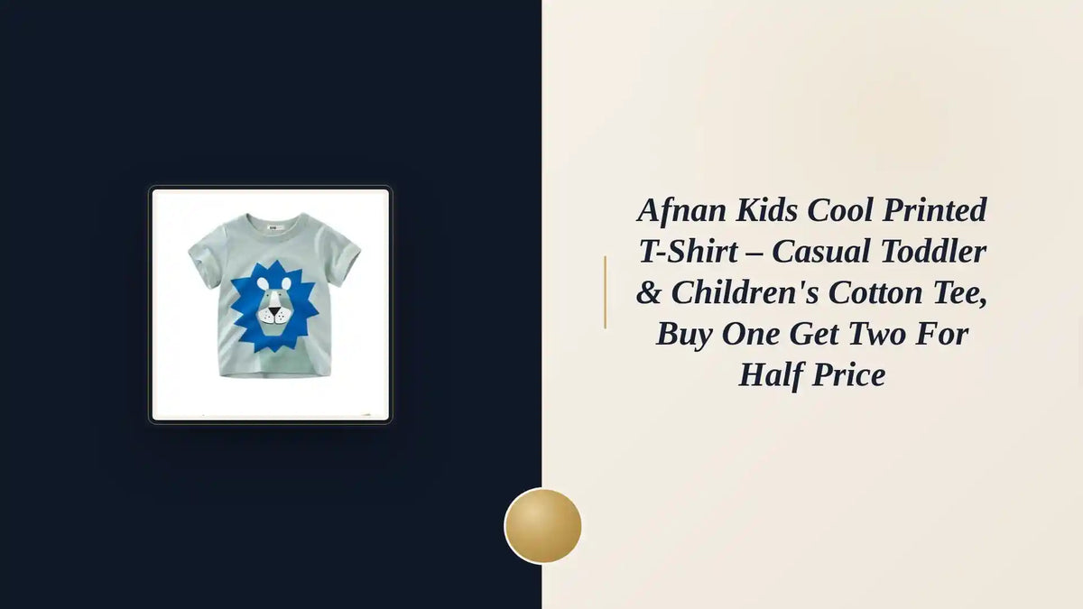 Afnan Kids Cool Printed T-Shirt &ndash; Casual Toddler &amp; Children's Cotton Tee, Buy one get two for half price by@Outfy