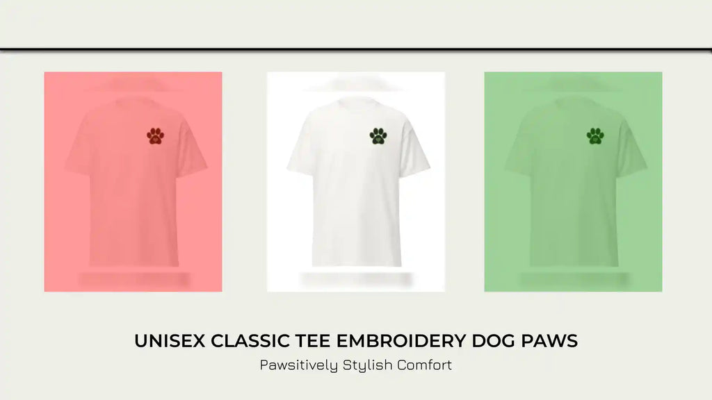 Unisex classic tee Embroidery dog Paws by@Outfy