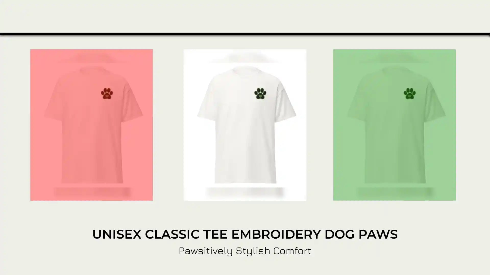 Unisex classic tee Embroidery dog Paws by@Outfy