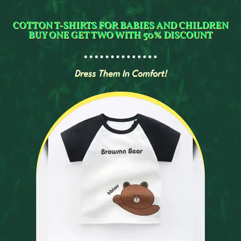 Cotton t-shirts for babies and children Buy one get two with 50% discount by@Outfy