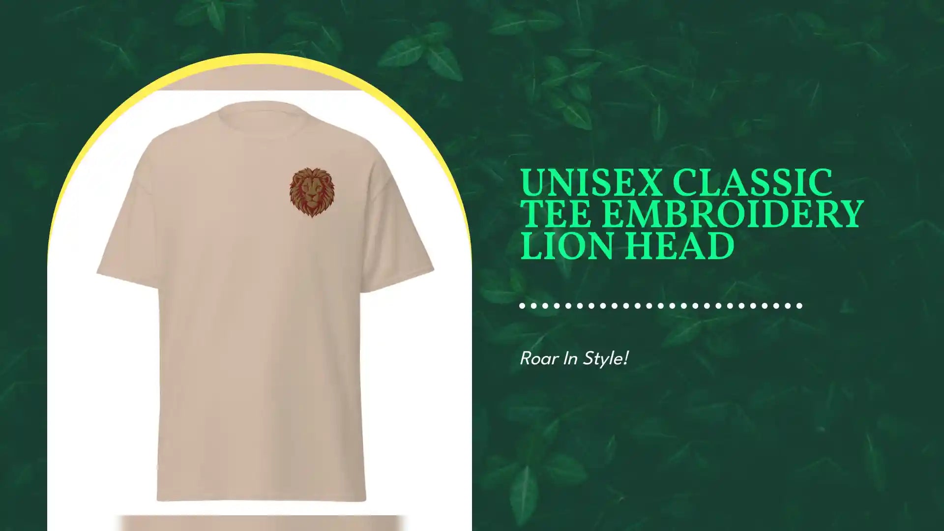 Unisex classic tee Embroidery lion head by@Outfy