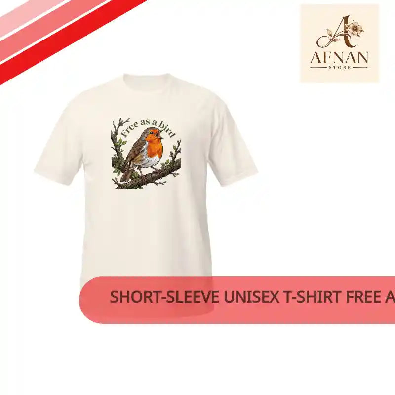 Short-Sleeve Unisex T-Shirt Free as A bird slogan.For Male's and Female's by@Outfy