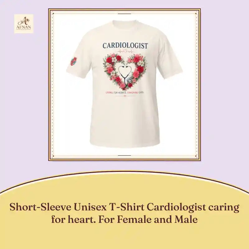 Short-Sleeve Unisex T-Shirt Cardiologist caring for heart. For Female and Male by@Outfy
