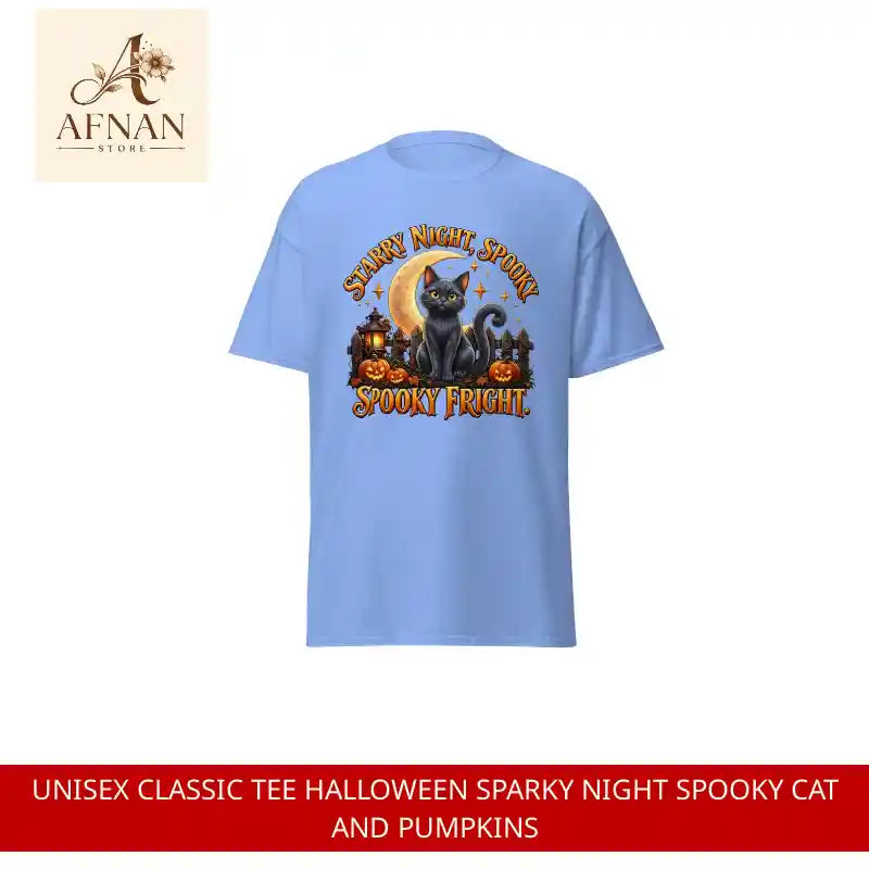 Unisex classic tee Halloween Sparky Night Spooky Cat and Pumpkins by@Outfy