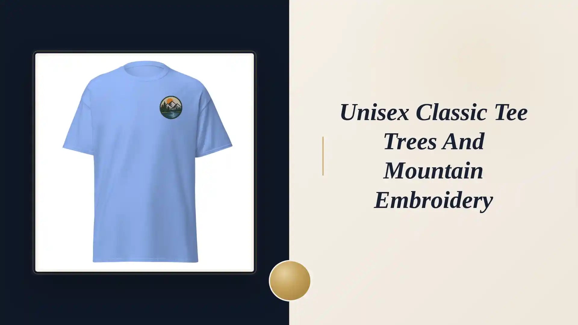 Unisex classic tee Trees and Mountain Embroidery by@Outfy