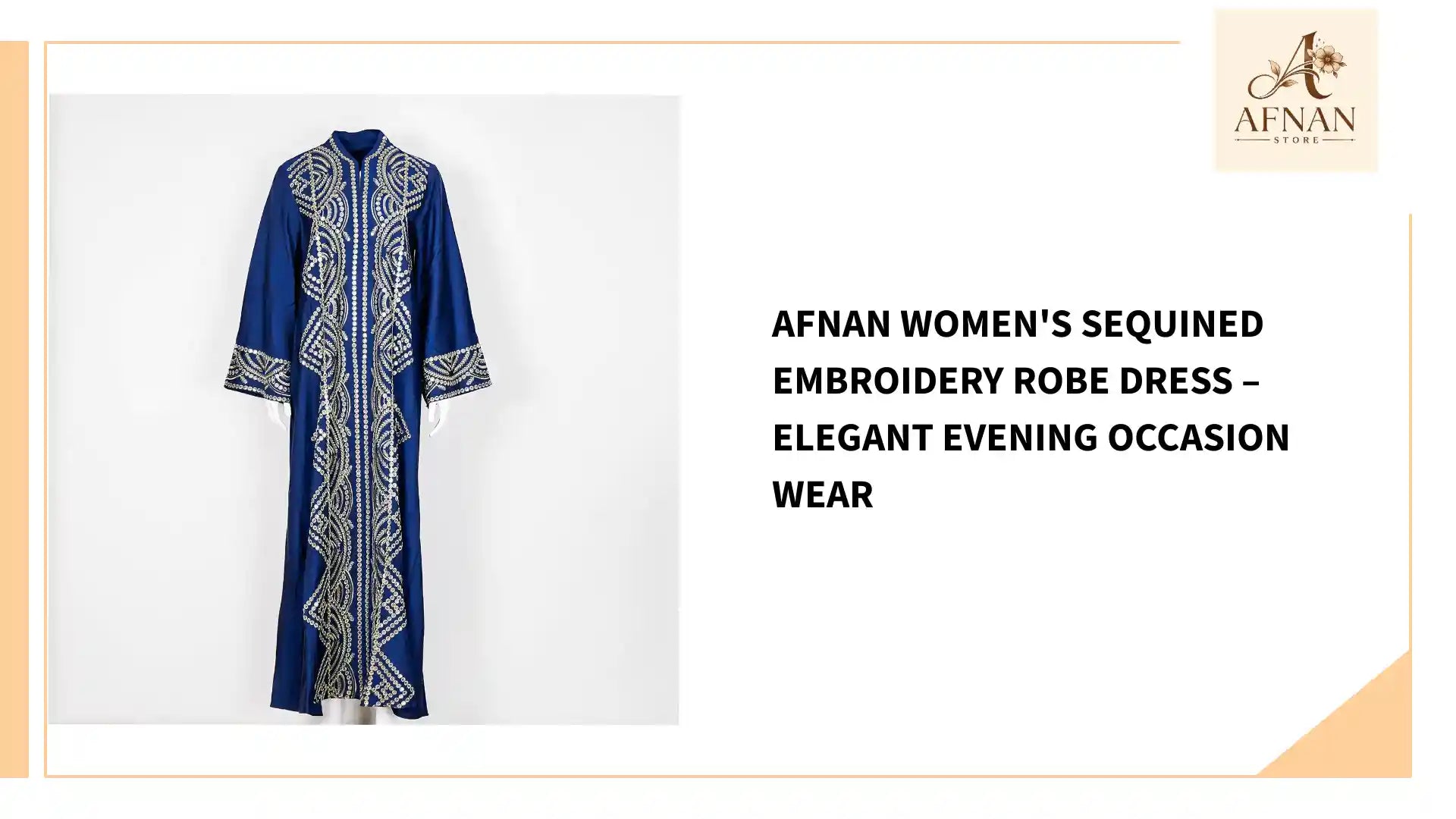 Afnan Women's Sequined Embroidery Robe Dress &ndash; Elegant Evening Occasion Wear by@Outfy