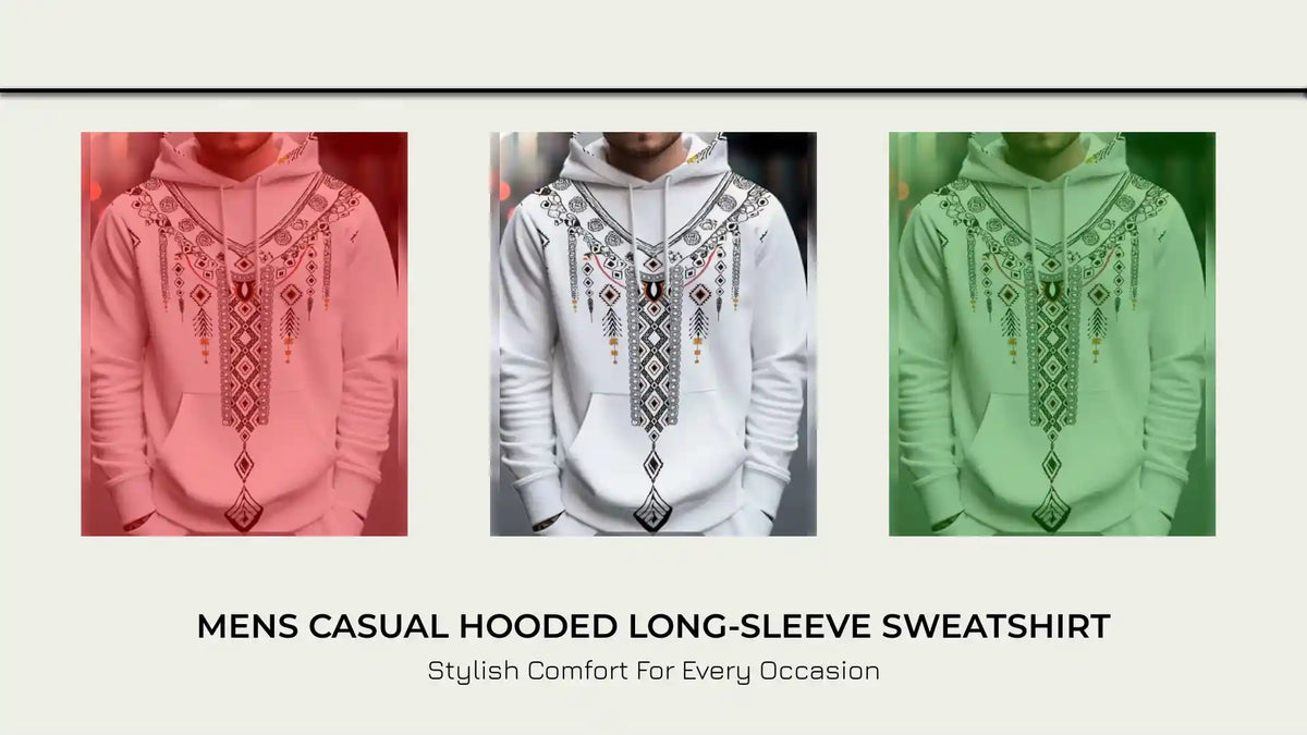 Mens Casual Hooded Long-sleeve Sweatshirt by@Outfy