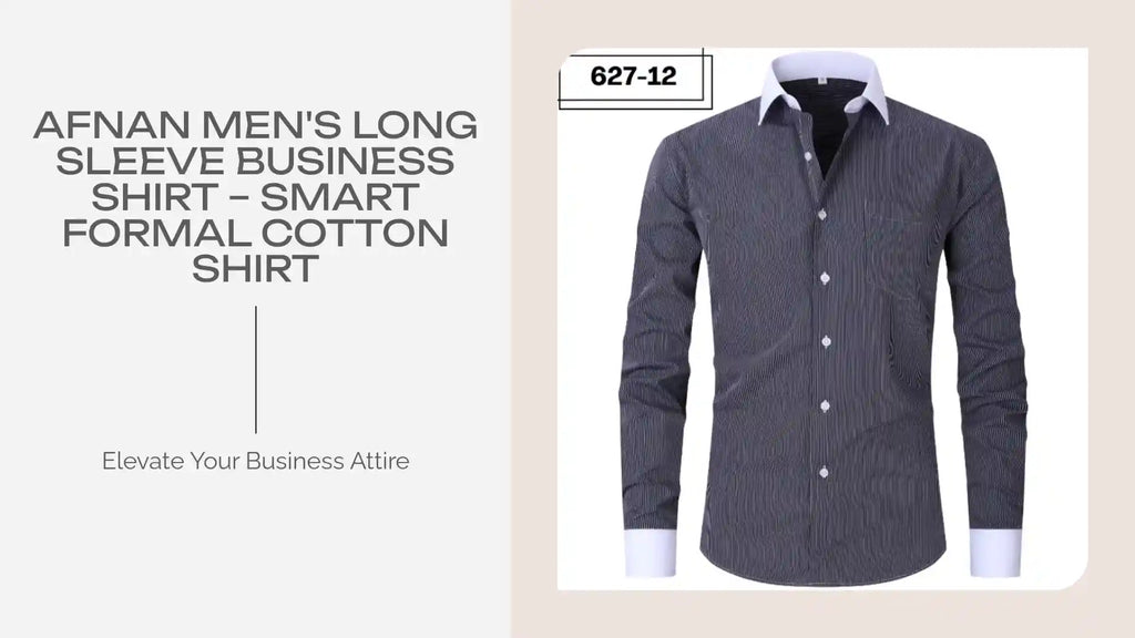 Afnan Men's Long Sleeve Business Shirt &ndash; Smart Formal Cotton Shirt by@Outfy