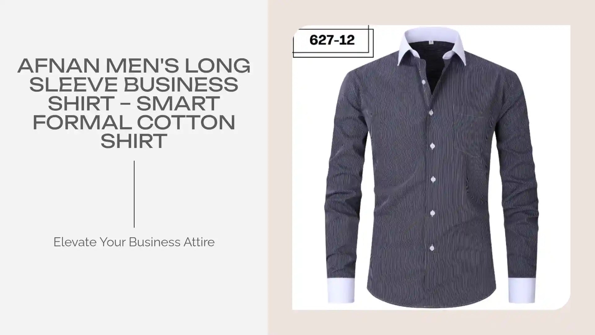 Afnan Men's Long Sleeve Business Shirt &ndash; Smart Formal Cotton Shirt by@Outfy