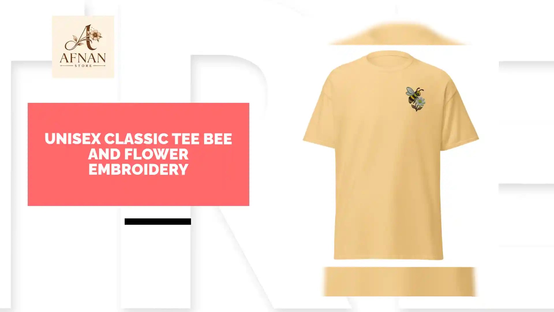 Unisex classic tee Bee and flower Embroidery by@Outfy