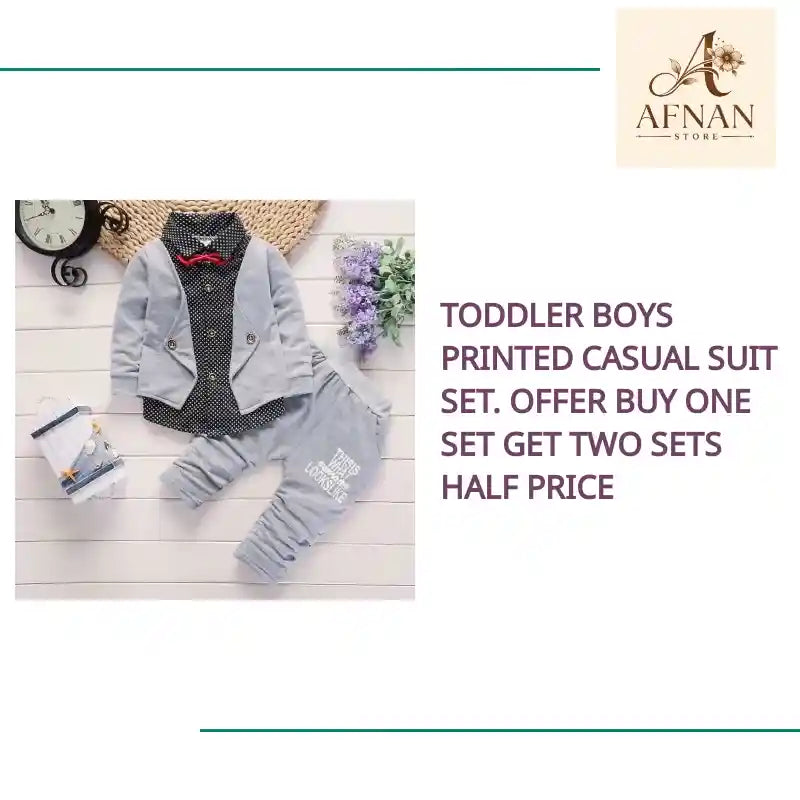 Toddler Boys Printed Casual Suit Set. Offer buy one set get two sets half price by@Outfy
